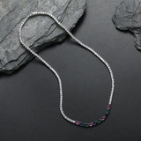Zircon necklace colorful oval