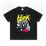 Rock Star T Shirt Printed T-shirt Short Sleeve round Neck Loose Cotton Men and Women