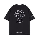 CHH Chrome Heart T Shirts Cross Print Short Sleeve T-Shirt Loose