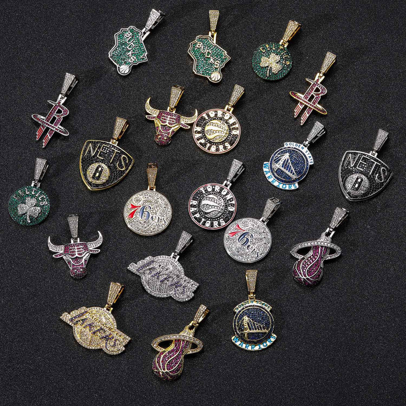NBA Team Pendants Hip Hop Celtic Ball