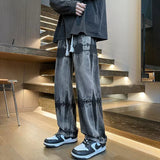 Unisex Jeans Retro Hiphop Jeans Straight Loose