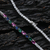 Zircon necklace colorful oval