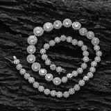 Zircon necklace gradient size flower shape round mix and match zircon tennis chain