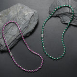 Zircon necklace three-prong colorful mixed tennis chain