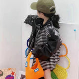 Girl Jacket Girls' Coat Plaid Coat Top