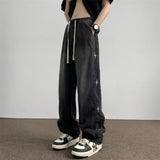 Unisex Jeans Star Embroidered Jeans Vintage Wide Leg Pants
