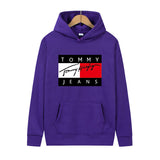 Tommy T Hoodie Hooded Sweater Fleece Print