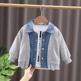 Boy Jacket Boys' Fashion Korean Style Fall Denim Jacket Loose Casual