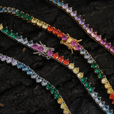Zircon necklace colorful