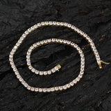 Zircon necklace cubic zirconia copper tennis chain