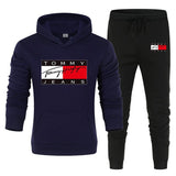 Tommy T Hoodie Casual Sports Suit Sweatpants