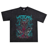 Rock Star T Shirt Whitechapel Rock Band Vintage Print Distressed T-shirt Loose