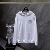 CHH Chrome Heart Hoodie CH Crow Hot Diamond Hand Button Casual Hooded Sweater