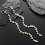 Zircon necklace copper inlaid zircon heart-shaped tennis chain