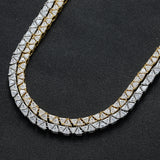 Zircon necklace front and back triangle rhombus tennis chain