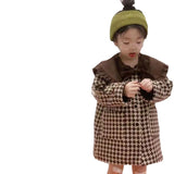 Girl Jacket Girls' Coat Plaid Autumn and Winter