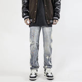 Unisex Jeans American retro washed old loose casual