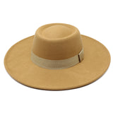 Walter White Hats Solid Color Wool Autumn and Winter Warm Outdoor Oval Ring Top Hat