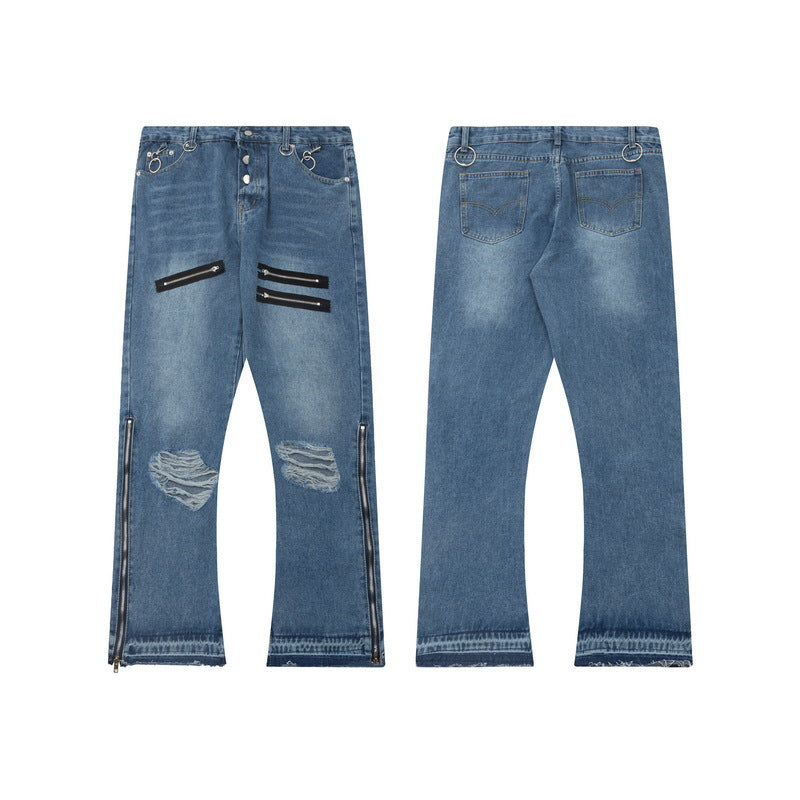 Gallery Dept Jeans Unisex Loose Zippered Hems Flared Jeans