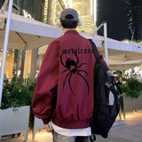 Unisex Baseball Jersey Spider Jacket Loose Hip Hop Loose Couple Baseball Jacket