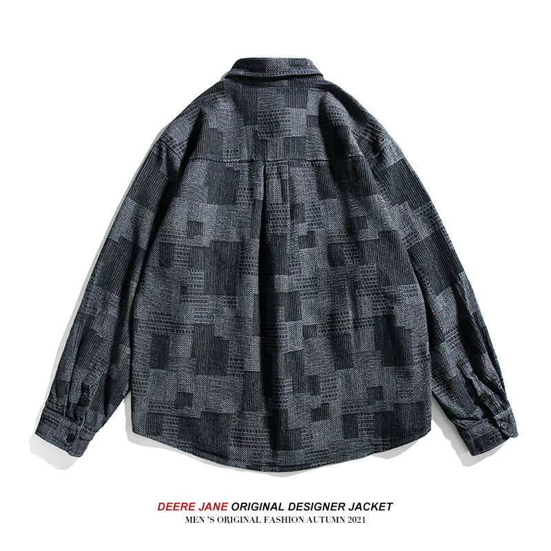 Men Long-Sleeve Shirt Loose Casual Shirt Coat
