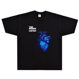 Rock Star T Shirt The Kooks Listen T-shirt Rock American Loose Style Vintage Print Short Sleeves
