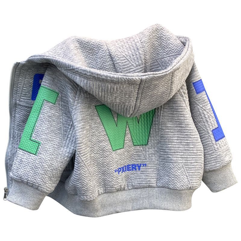 Boy Jacket Boys' Coat Spring and Autumn Clothes Trendy Children's Spring Korean Fashionable Hooded Top