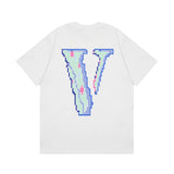 Vlone T Shirt Spring and Summer Mosaic Big V Pattern