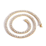 Zircon necklace cubic zirconia copper tennis chain