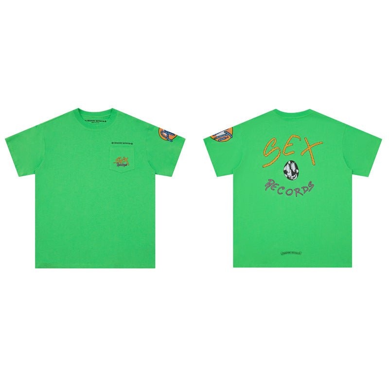 CHH Chrome Heart T Shirts Croix Sex Records Graffiti Short Sleeve