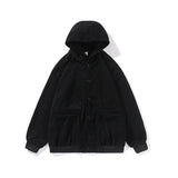 Unisex Baseball Jersey Fall/Winter Vintage Hooded Waffle Cardigan Sweater