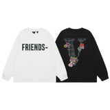 Vlone Sweatshirts Autumn and Winter Big V Letter Crew Neck Pullover