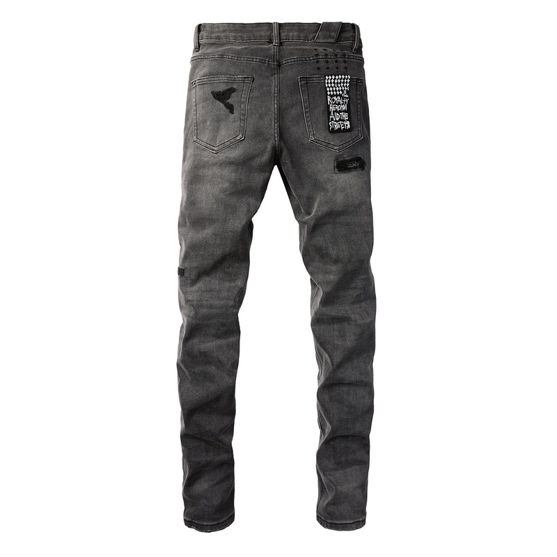 KSUBI Jeans Slim Fit Casual Patchwork Jeans