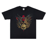Rock Star T Shirt Printed Short Sleeve Men's and Women's Printed T-shirt National Fashion Pure Cotton