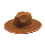 Walter White Hats Fedora Hat Simple Woolen Hat Flat Brim Wide Brim Soft Felt Cap