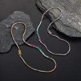 Zircon necklace Gradient colorful zircon tennis necklace