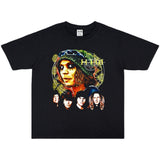 Rock Star T Shirt Himle Team Short Sleeve T-shirt round Neck Loose Cotton Men and Women
