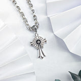 Chrome Heart Necklace Cross Vintage Pendant