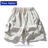 Nasa Shorts Men's Casual Loose Solid Color Shorts