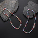 Zircon necklace Colorful flower-shaped zircon tennis necklace
