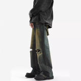 Unisex Jeans Ripped Jeans Old Washed Loose Straight Pants