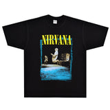 Rock Star T Shirt Nirvana Live at Reading T-shirt Rock American Loose Vintage Short Sleeve