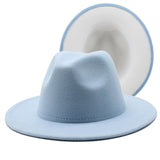 Walter White Fedora Woolen Hat Double-Sided Color Matching Felt Cap Flat Brim Fedora Hat