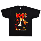 Rock Star T Shirt AC/DC If You Want Blood Angus Young T-shirt Rock Loose Vintage Short Sleeve