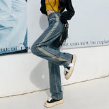 Unisex Jeans High Waist Straight Jeans Loose