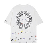 CHH Chrome Heart T Shirts Croix Cross Sanskrit Embroidery Versatile Casual Loose