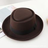 Walter White Hats Retro British Style Spring and Autumn Big Flat Brim Woolen Warm Hat