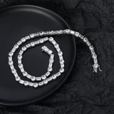 Zircon necklace square and round mixed inlaid zircon tennis chain