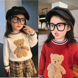 Girl Jacket Boys and Girls Sweater Cartoon Bear Cute Knitting