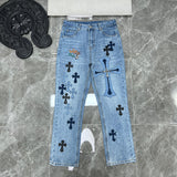 CHH Chrome Hearts Jeans Unisex Casual Loose Jeans